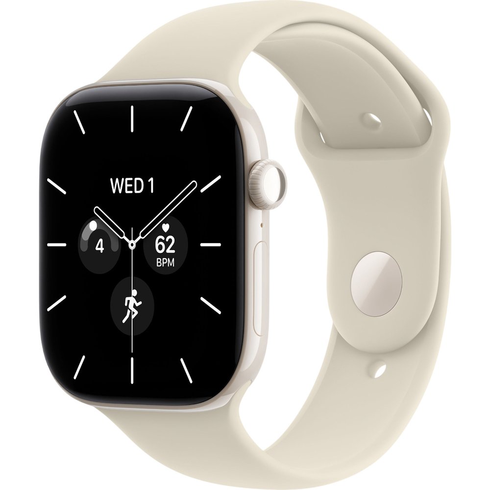 Смарт-часы Apple Watch Series 12 Ceramic 46 мм LTE жемчужно-белый M/L, спортивный ремешок песочный