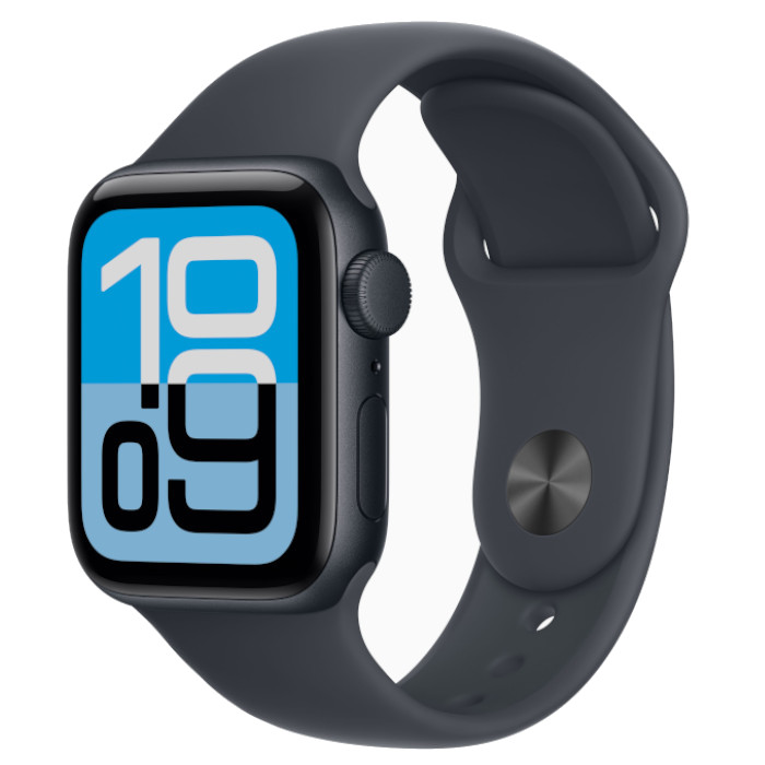 Часы Apple Watch SE 3 40 мм  корпус алюминий черная ночь (Midnight Aluminium)  ремешок Sport Band  цвет: черная ночь (Midnight)  размер: S/M