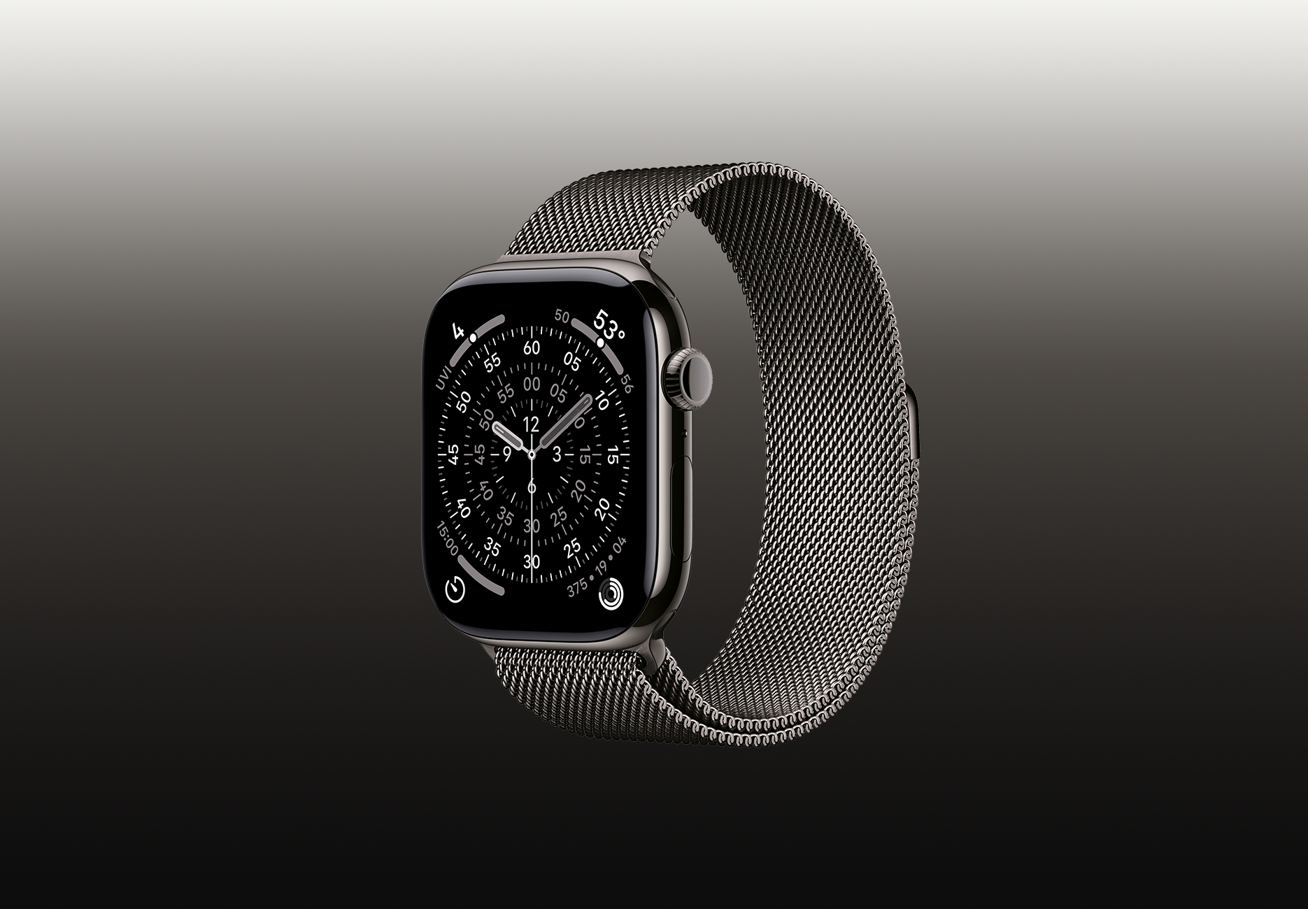 Часы Apple Watch Series 11 46 мм  корпус титан сланцевый (Slate Titanium)  миланский сетчатый браслет  цвет: сланцевый (Slate)  размер: M/L
