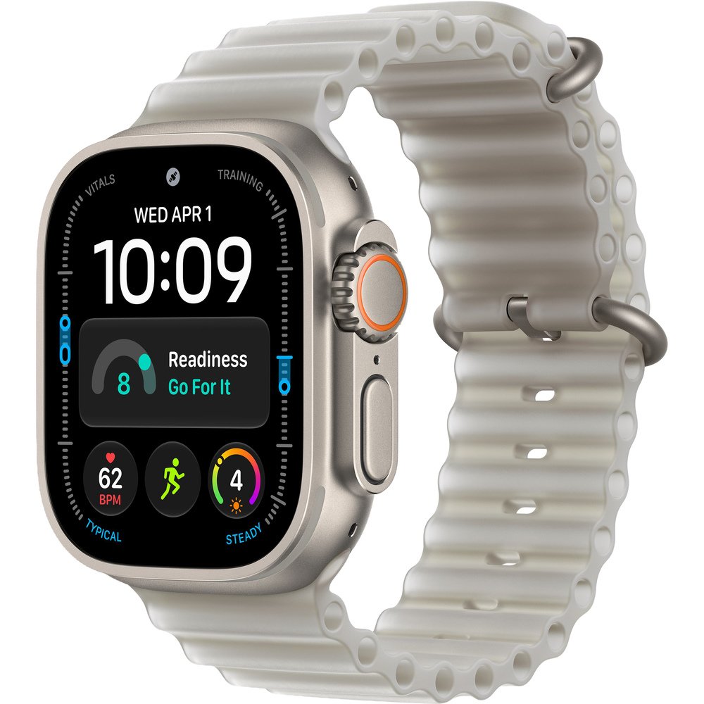 Смарт-часы Apple Watch Ultra 4 49 мм LTE Natural, S/M ремешок Ocean Band серый