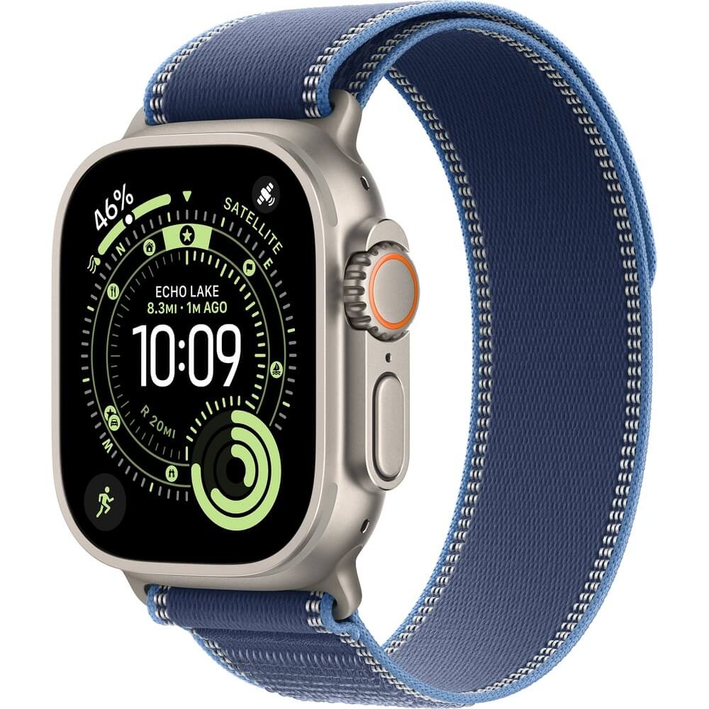 Смарт-часы Apple Watch Ultra 3 49 мм Natural, M/L ремешок синий Trail Loop