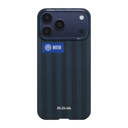 Арамидный чехол MagSafe PITAKA × Inter Black and Blue Jersey PitaTap Edge Case для iPhone 17 Pro Max