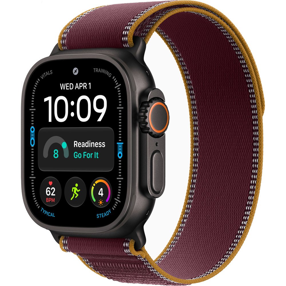Смарт-часы Apple Watch Ultra 4 49 мм LTE Black, M/L ремешок Trail Loop бургундия