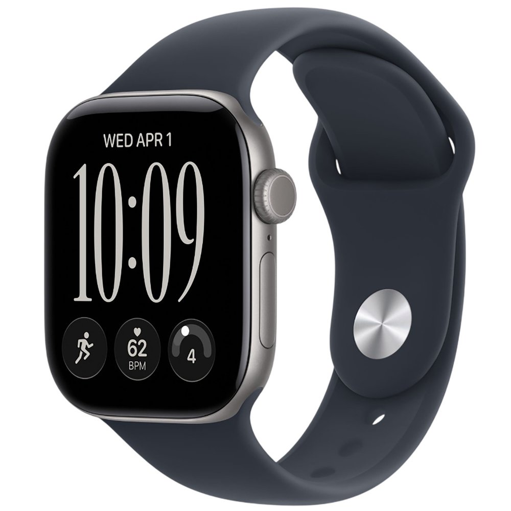 Смарт-часы Apple Watch Series 12 Aluminium 42 мм серый космос S/M, спортивный ремешок синий