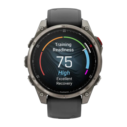 Спортивные часы Garmin fenix 8 Pro, 47 мм, AMOLED, титан с DLC, сапфир, каштановый кожаный ремешок, силиконовый ремешок цвета «графитовый/чёрный»