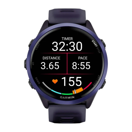 Спортивные часы Garmin Forerunner 570, 47 мм, силиконовый ремешок цвета «полупрозрачный фиолетовый»/«индиго»