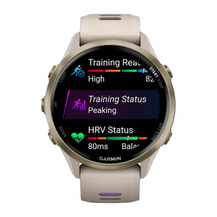 Спортивные часы Garmin Forerunner 970, силиконовый ремешок цвета «французский серый»/дымчато-синий