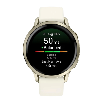 Спортивные часы Garmin Venu 4, 41 мм, силиконовый ремешок цвета кости