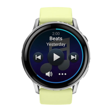 Спортивные часы Garmin Venu 4, 45 мм, силиконовый ремешок лимонного цвета